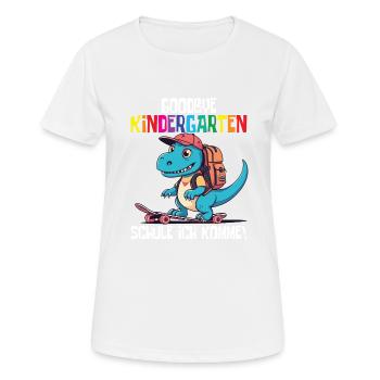Inscription à l’école Dino Retour à l’école - T-shirt respirant Femme - blanc - Devant - AI Model Female 172 dark (172cm)