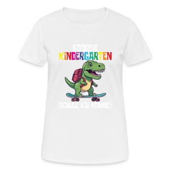 Inscription à l’école Dino Retour à l’école - T-shirt respirant Femme - blanc - Devant - AI Model Female 172 dark (172cm)