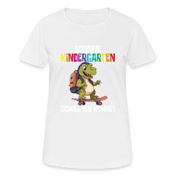 Inscription à l’école Dino Retour à l’école - T-shirt respirant Femme - blanc - Devant - AI Model Female 172 dark (172cm)
