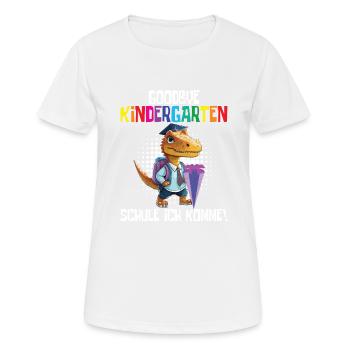 Inscription à l’école Dino Retour à l’école - T-shirt respirant Femme - blanc - Devant - AI Model Female 172 dark (172cm)
