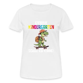 Inscription à l’école Dino Retour à l’école - T-shirt respirant Femme - blanc - Devant - AI Model Female 172 dark (172cm)