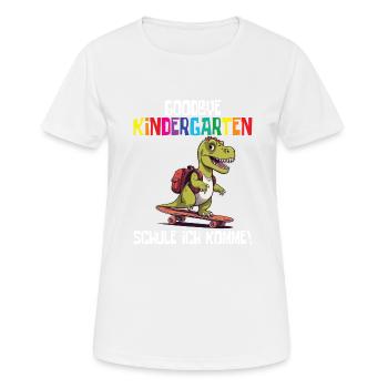 Inscription à l’école Dino Retour à l’école - T-shirt respirant Femme - blanc - Devant - AI Model Female 172 dark (172cm)