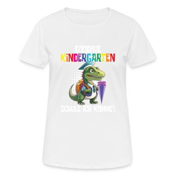 Inscription à l’école Dino Retour à l’école - T-shirt respirant Femme - blanc - Devant - AI Model Female 172 dark (172cm)