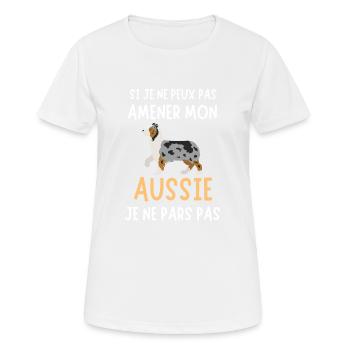 Berger australien aussie - T-shirt respirant Femme - blanc - Devant - AI Model Female 172 dark (172cm)