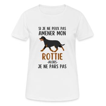 Rottie rottweiler chien danse - T-shirt respirant Femme - blanc - Devant - AI Model Female 172 dark (172cm)
