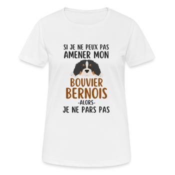 Chien de race bouvier bernois - T-shirt respirant Femme - blanc - Devant - AI Model Female 172 dark (172cm)