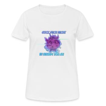 Glitc 80er style Einhorn - Guck mich nicht in dies - Frauen T-Shirt atmungsaktiv - Weiß - Vorne - AI Model Female 172 dark (172cm)
