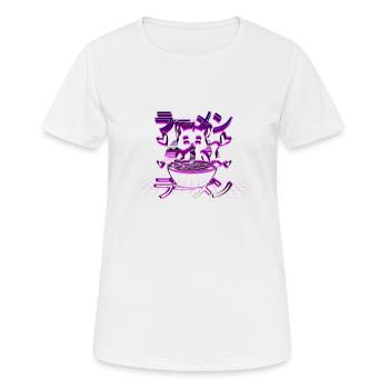 Années 80 style anime ramen chat rétro japonais - T-shirt respirant Femme - blanc - Devant - AI Model Female 172 dark (172cm)