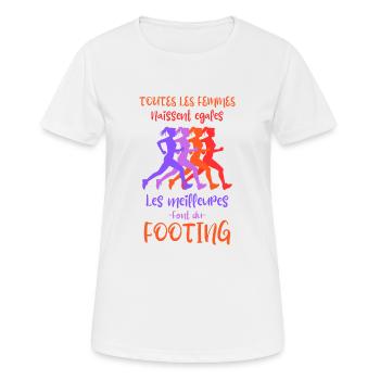 Les meilleures femmes font du footing - T-shirt respirant Femme - blanc - Devant - AI Model Female 172 dark (172cm)
