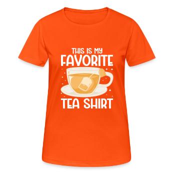 Teetrinker Tee - Frauen T-Shirt atmungsaktiv - Neonorange - Vorne - AI Model Female 172 dark (172cm)