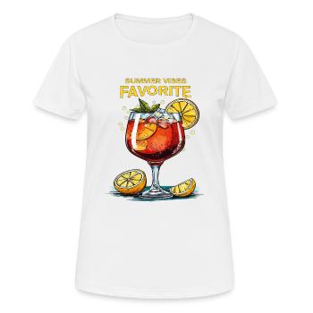 BOISSON SPRITZ SUMMER VIBES FAVORI - T-shirt respirant Femme - blanc - Devant - AI Model Female 172 dark (172cm)