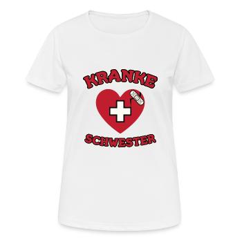 Kranke Schwester / Lustiges Wortspiel - Frauen T-Shirt atmungsaktiv - Weiß - Vorne - AI Model Female 172 dark (172cm)