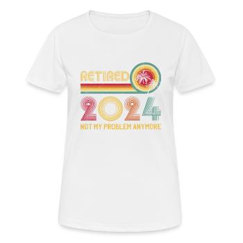 Vintage Retiré 2024 n’est plus mon problème - T-shirt respirant Femme - blanc - Devant - AI Model Female 172 dark (172cm)
