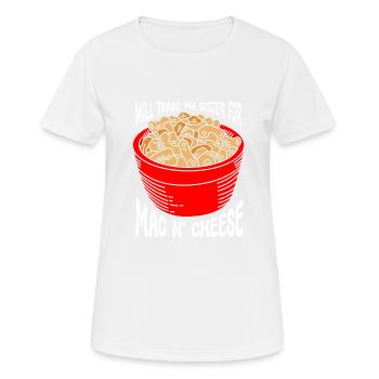 Mac And Cheese Makkaroni - Frauen T-Shirt atmungsaktiv - Weiß - Vorne - AI Model Female 172 dark (172cm)