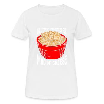 Mac And Cheese Makkaroni - Frauen T-Shirt atmungsaktiv - Weiß - Vorne - AI Model Female 172 dark (172cm)