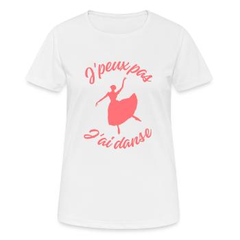 Danse ballet - T-shirt respirant Femme - blanc - Devant - AI Model Female 172 dark (172cm)