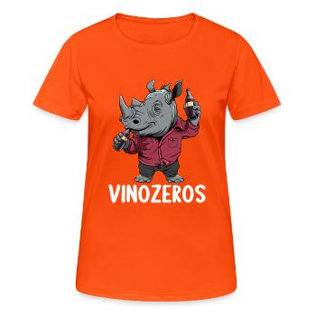 Vinozeros Weinkenner Weintrinker Weinliebhaber - Frauen T-Shirt atmungsaktiv - Neonorange - Vorne - AI Model Female 172 dark (172cm)