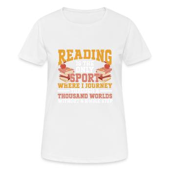 Lesen Bücherwurm - Frauen T-Shirt atmungsaktiv - Weiß - Vorne - AI Model Female 172 dark (172cm)