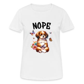 Hund Lustiger Spruch Nope für Hundeliebhaber - Frauen T-Shirt atmungsaktiv - Weiß - Vorne - AI Model Female 172 dark (172cm)
