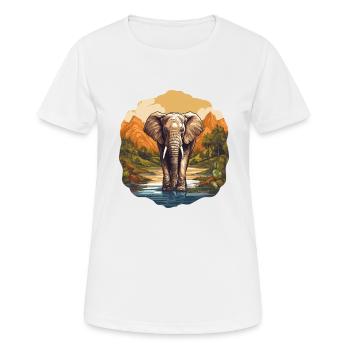 Elefanten Elefant - Frauen T-Shirt atmungsaktiv - Weiß - Vorne - AI Model Female 172 dark (172cm)