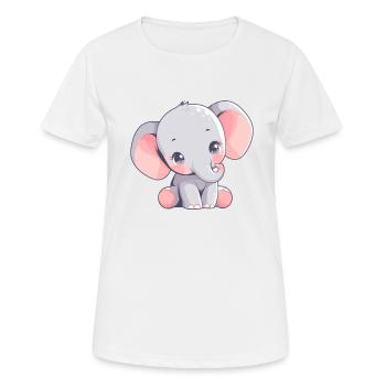 Elefanten Elefant - Frauen T-Shirt atmungsaktiv - Weiß - Vorne - AI Model Female 172 dark (172cm)