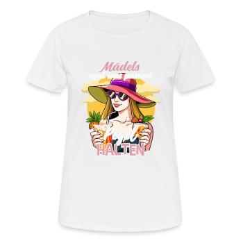 Mädels Egal Was Passiert Pegel Halten - Frauen T-Shirt atmungsaktiv - Weiß - Vorne - AI Model Female 172 dark (172cm)