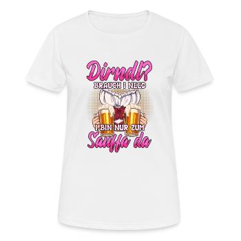 Remplacement de Dirndl - T-shirt respirant Femme - blanc - Devant - AI Model Female 172 dark (172cm)
