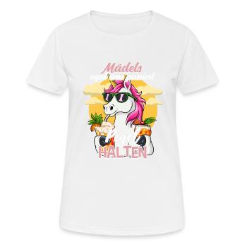 Mädels Egal Was Passiert Pegel Halten - Frauen T-Shirt atmungsaktiv - Weiß - Vorne - AI Model Female 172 dark (172cm)