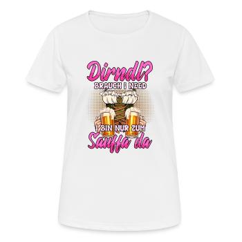 Remplacement de Dirndl - T-shirt respirant Femme - blanc - Devant - AI Model Female 172 dark (172cm)