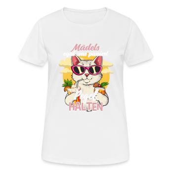 Mädels Egal Was Passiert Pegel Halten - Frauen T-Shirt atmungsaktiv - Weiß - Vorne - AI Model Female 172 dark (172cm)
