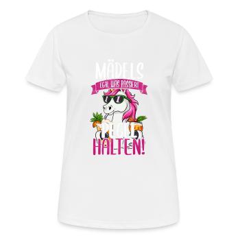 Mädels Egal Was Passiert Pegel Halten - Frauen T-Shirt atmungsaktiv - Weiß - Vorne - AI Model Female 172 dark (172cm)