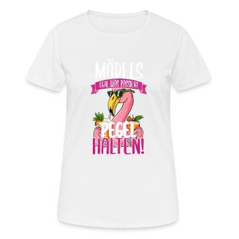 Mädels Egal Was Passiert Pegel Halten - Frauen T-Shirt atmungsaktiv - Weiß - Vorne - AI Model Female 172 dark (172cm)