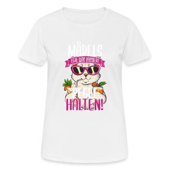 Mädels Egal Was Passiert Pegel Halten - Frauen T-Shirt atmungsaktiv - Weiß - Vorne - AI Model Female 172 dark (172cm)