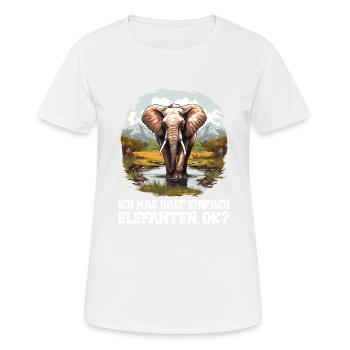Elefanten Elefant - Frauen T-Shirt atmungsaktiv - Weiß - Vorne - AI Model Female 172 dark (172cm)