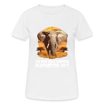 Elefanten Elefant - Frauen T-Shirt atmungsaktiv - Weiß - Vorne - AI Model Female 172 dark (172cm)