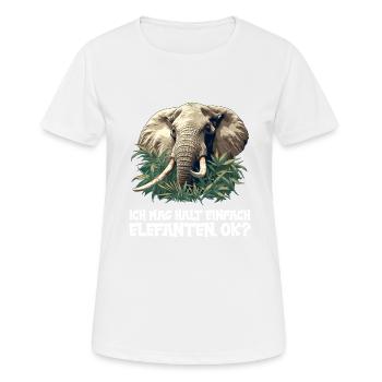 Elefanten Elefant - Frauen T-Shirt atmungsaktiv - Weiß - Vorne - AI Model Female 172 dark (172cm)