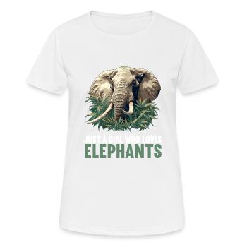 Elefanten Elefant - Frauen T-Shirt atmungsaktiv - Weiß - Vorne - AI Model Female 172 dark (172cm)