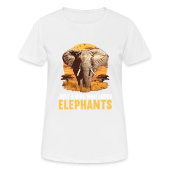 Elefanten Elefant - Frauen T-Shirt atmungsaktiv - Weiß - Vorne - AI Model Female 172 dark (172cm)
