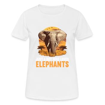 Elefanten Elefant - Frauen T-Shirt atmungsaktiv - Weiß - Vorne - AI Model Female 172 dark (172cm)