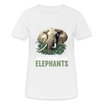 Elefanten Elefant - Frauen T-Shirt atmungsaktiv - Weiß - Vorne - AI Model Female 172 dark (172cm)