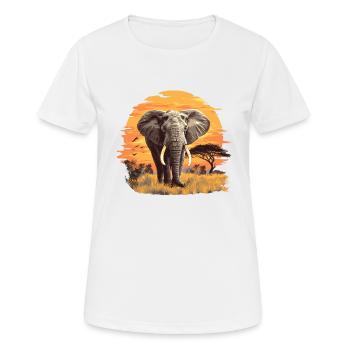 Elefanten Elefant - Frauen T-Shirt atmungsaktiv - Weiß - Vorne - AI Model Female 172 dark (172cm)