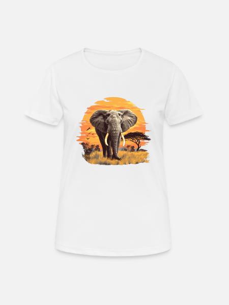 Elefanten Elefant - Frauen T-Shirt atmungsaktiv - Weiß