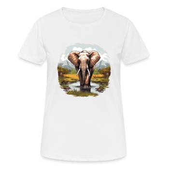 Elefanten Elefant - Frauen T-Shirt atmungsaktiv - Weiß - Vorne - AI Model Female 172 dark (172cm)