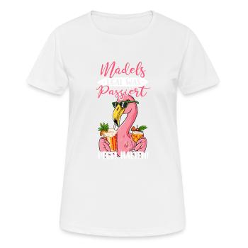 Mädels Egal Was Passiert Pegel Halten - Frauen T-Shirt atmungsaktiv - Weiß - Vorne - AI Model Female 172 dark (172cm)
