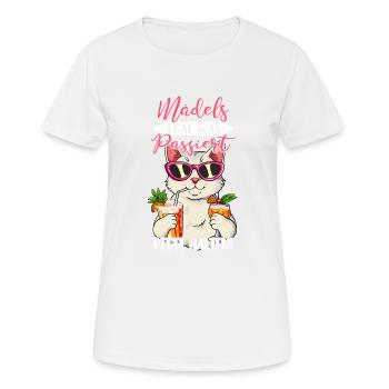 Mädels Egal Was Passiert Pegel Halten - Frauen T-Shirt atmungsaktiv - Weiß - Vorne - AI Model Female 172 dark (172cm)
