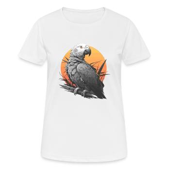 Perroquets gris d’Afrique - T-shirt respirant Femme - blanc - Devant - AI Model Female 172 dark (172cm)