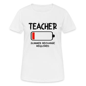 Batterie d’enseignant vide en été - T-shirt respirant Femme - blanc - Devant - AI Model Female 172 dark (172cm)
