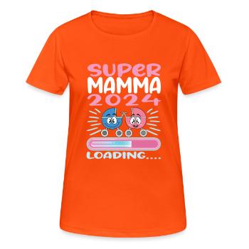 Super Mamma 2024 Loading - Women's Breathable T-Shirt - neon orange - Front - AI Model Female 172 dark (172cm)