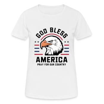 God Bless America - Pray for our country - Frauen T-Shirt atmungsaktiv - Weiß - Vorne - AI Model Female 172 dark (172cm)