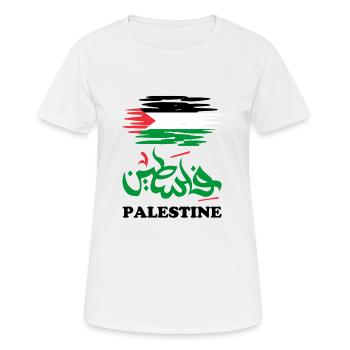 SOLIDARITÉ AVEC Palestine - T-shirt respirant Femme - blanc - Devant - AI Model Female 172 dark (172cm)